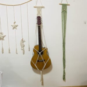 Macrame Guitar hanging on wall for home storage C248003