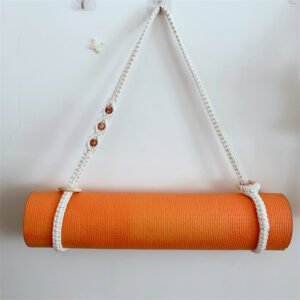 macrame yoga mat carrying bead strap